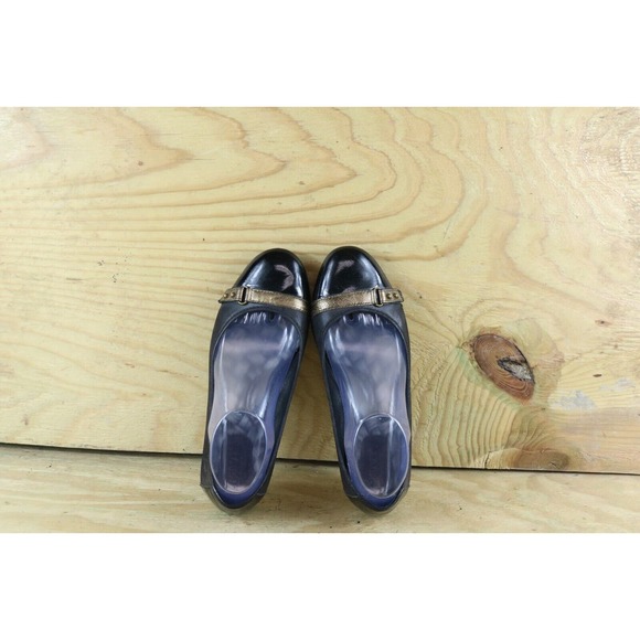 Born Shoes Women Sz 8 Black Leather Slip On Ballet Flats - Picture 5 of 9